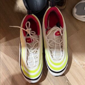 Nike Kids White and Neon Yellow Sneakers